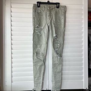 American Eagle Sage Green Skinny Jeans